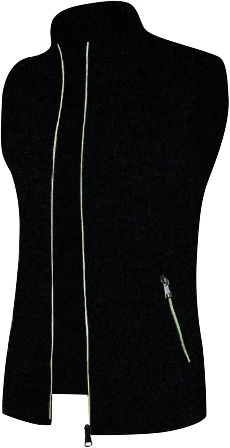 Sweater Vest Men Zipper Mock Neck Fashion Fall Cardigan Sweaters Sleeveless Casual Knitted Tops with Pocket