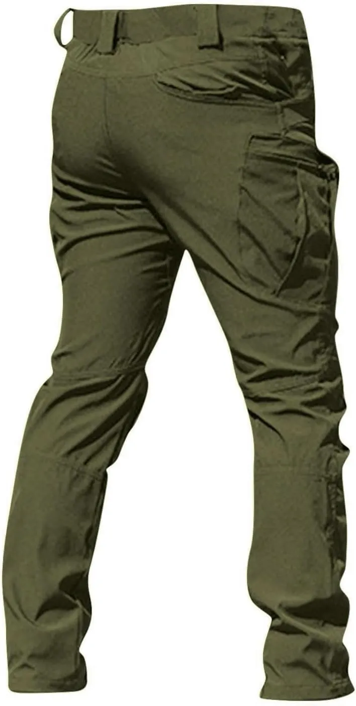 Tactical Pants for Men Camo Military Cargo Pants Work Track Pants Skinny Leg Parachute Pants with Pockets
