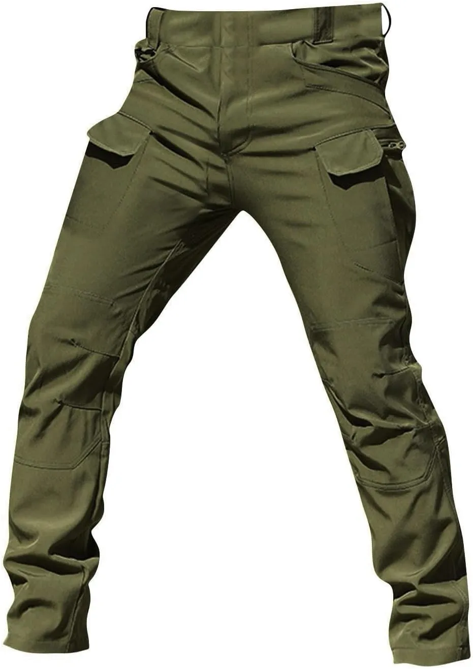 Tactical Pants for Men Camo Military Cargo Pants Work Track Pants Skinny Leg Parachute Pants with Pockets