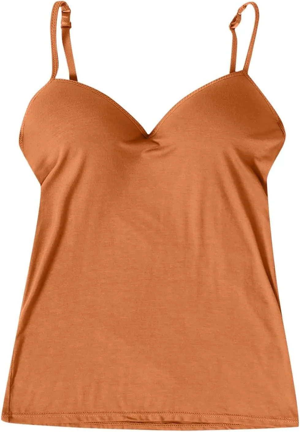 Tank Top for Women Shelf Bra Spaghetti Strap Camisoles Layer Padded Bra Cotton Cami Shirt