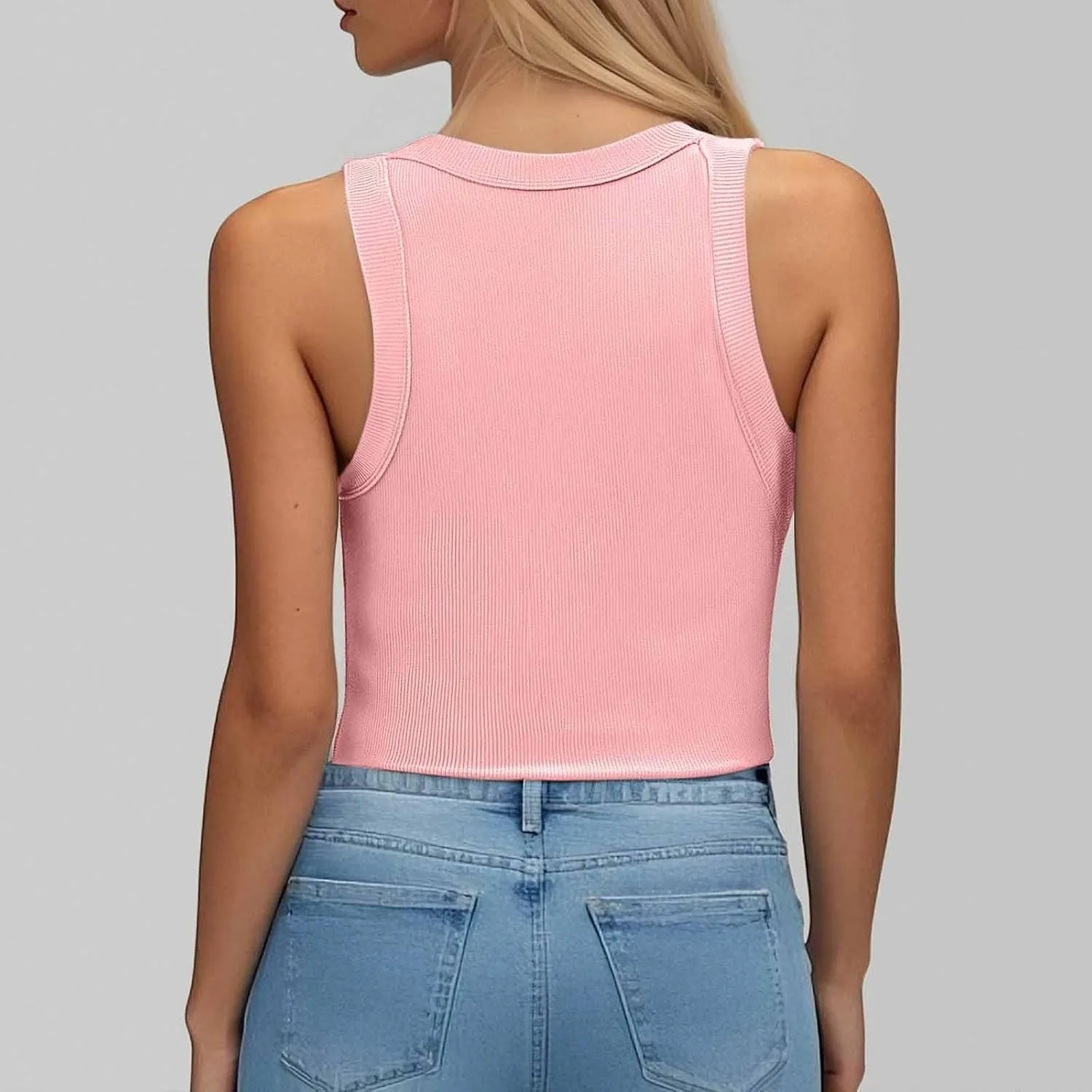 Tank Top with Built in Bra for Women Quick Dry Sleeveless Crew Neck Yoga Shirts Slim Basic Layer Padded Bra Tank Top