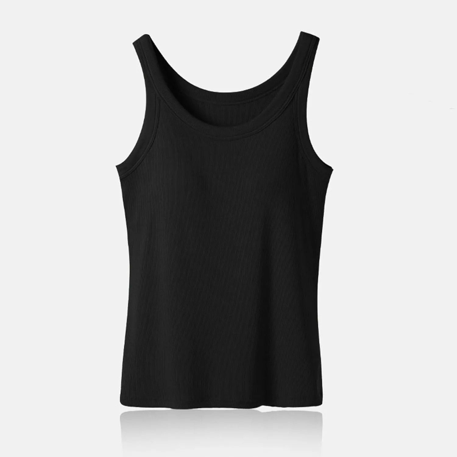 Tank Top with Built in Bra for Women Summer Casual Camisoles Basic Shirts Racerback Ribbed Fitted Tanks Cami Tops