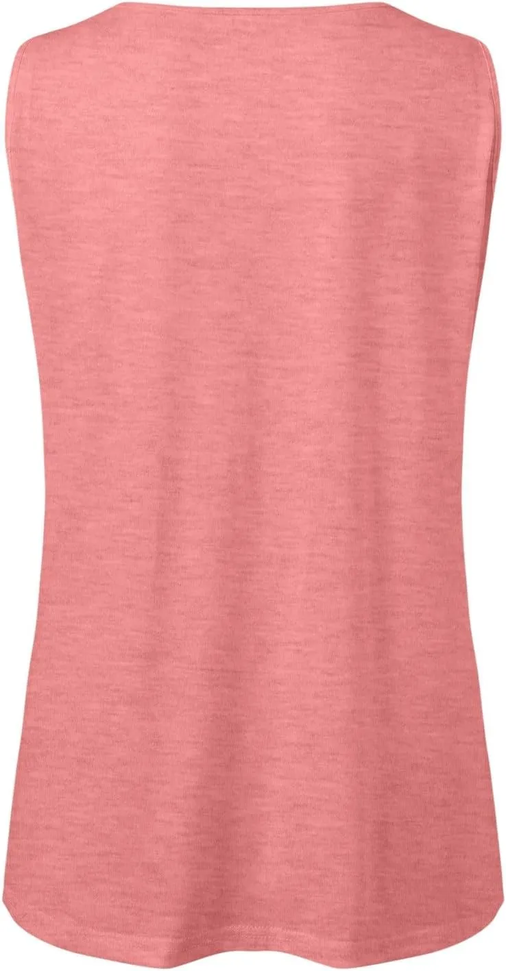 Tank Tops for Women 2025 Trendy Causal Crewneck Flowy Loose Fit Tank Top Sleeveless Summer Tops Tshirts