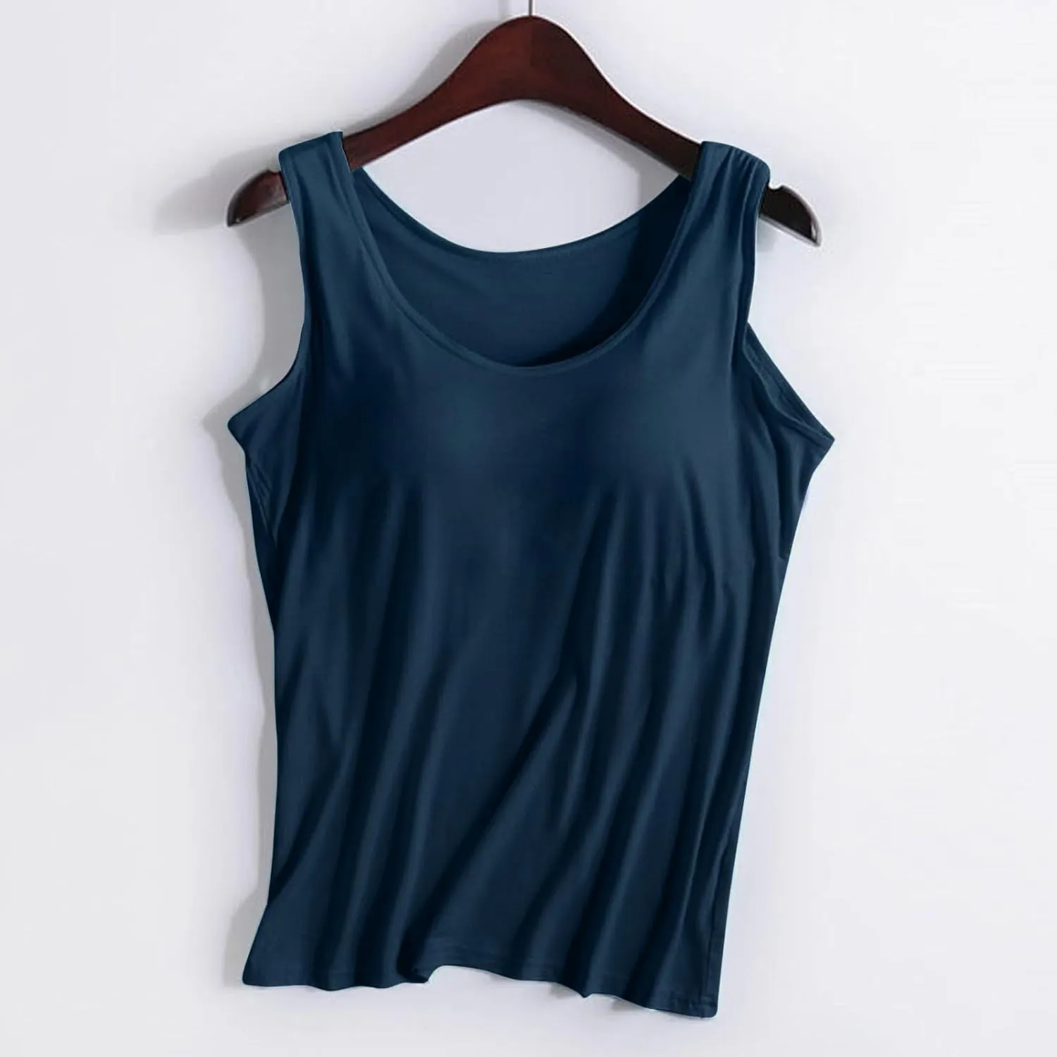 Tank Tops for Women Built in Bra Spaghetti Strap Workout Shelf Bra Camisole Top Padded Solid Sport Under Clothe
