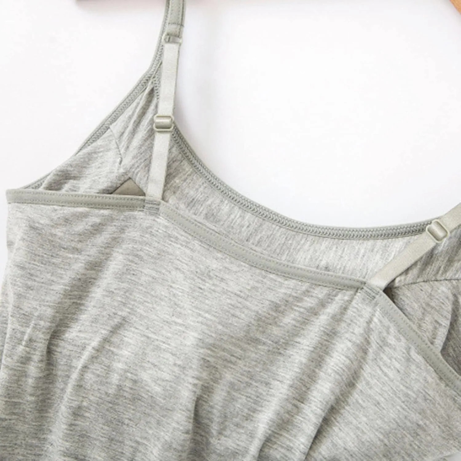 Tank Tops for Women Built with Shelf Bra Chest Adjustable Spaghetti Strap Cotton Tanks Layering Workout Undershirts