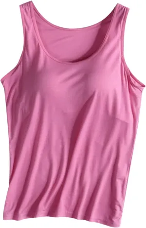 Tank Tops for Women with Built in Bra Summer Yoga Workout Tops Camisole 2025 Casual Modal Basic Solid Padded Shirts