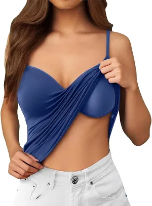Tank Tops for Women with Built in Bras 2025 Summer Strap Basic Layer Padded Bra Cami Casual Workout Yoga Tops