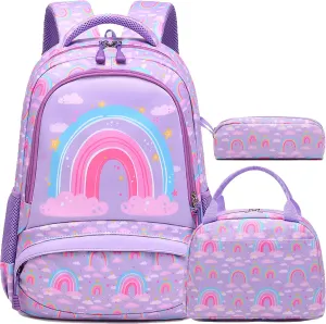 Unicorn Backpack for Girls School Backpack for Girls Unicorn Bookbag School Bag Set for Elementary Back to School