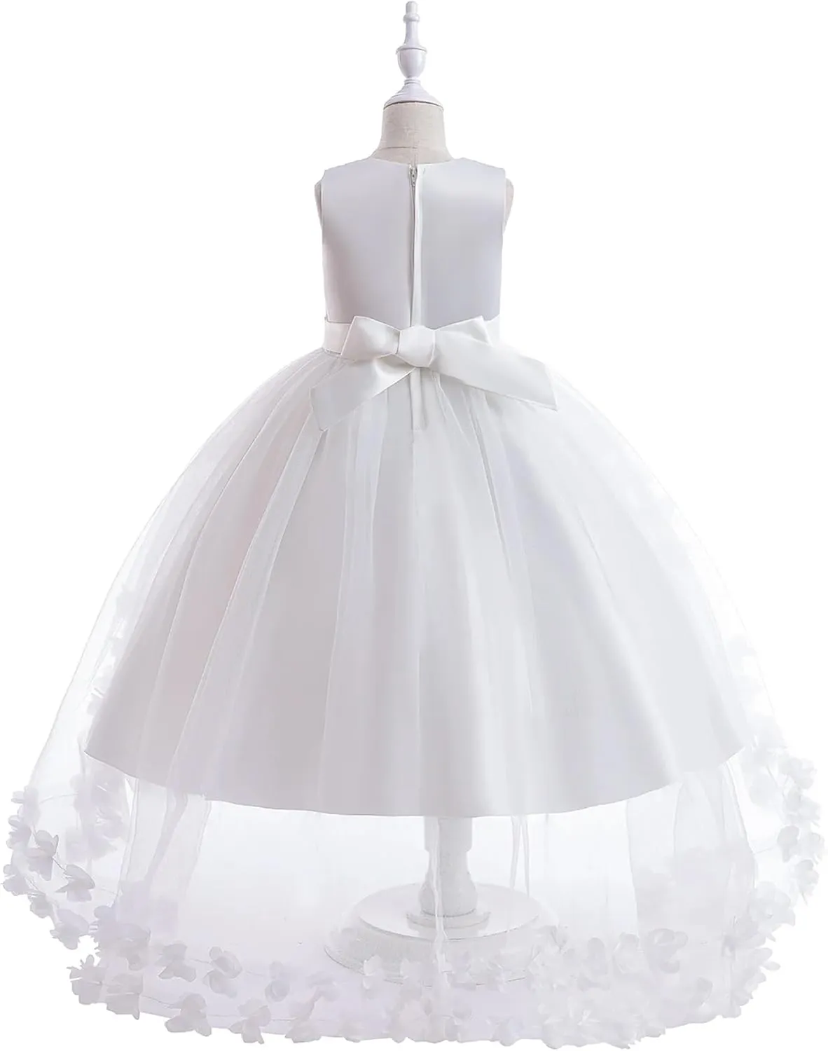 VORLITS Flower Dress Elegant Party Gowns Sleeveless Tutu Tulle High Low Pageant Dress Wedding Party