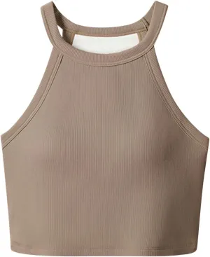 Wmens Crop Tank Tops with Built in Bra Halter High Neck Padded Yoga Shirts Sleeveless Basic Shelf Bras Camisoles Tees