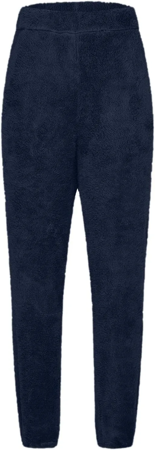 Women Cute Bear Plush Pajama Pants Soft Fluffy Fleece Warm Pjs Bottoms Sleepwear Winter Comfy Fuzzy Lounge Pants