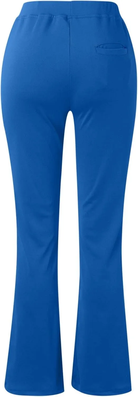 Womens Dress Pants Stretchy Dressy Pants Casual Work Pants Loose Straight Leg Pants Elastic High Waisted Pants Pockets