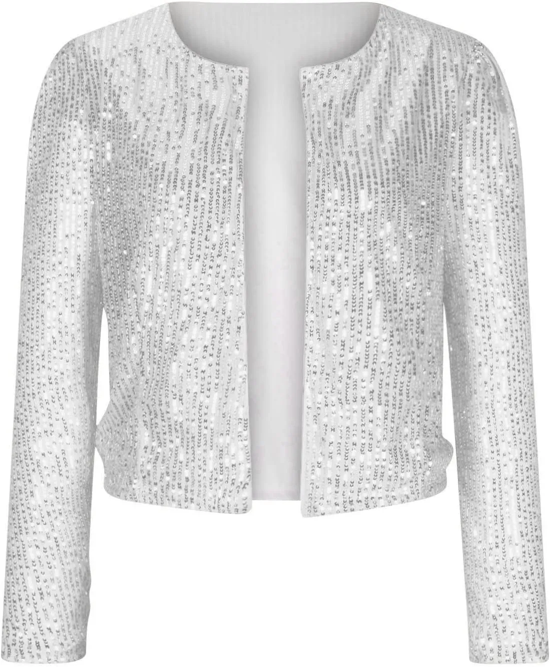 Women's Glitter Sequins Blazer Shiny Long Sleeve Zip Flight Jacket Trendy Teens Sexy Sparkly Party Bomber Jacket Tops