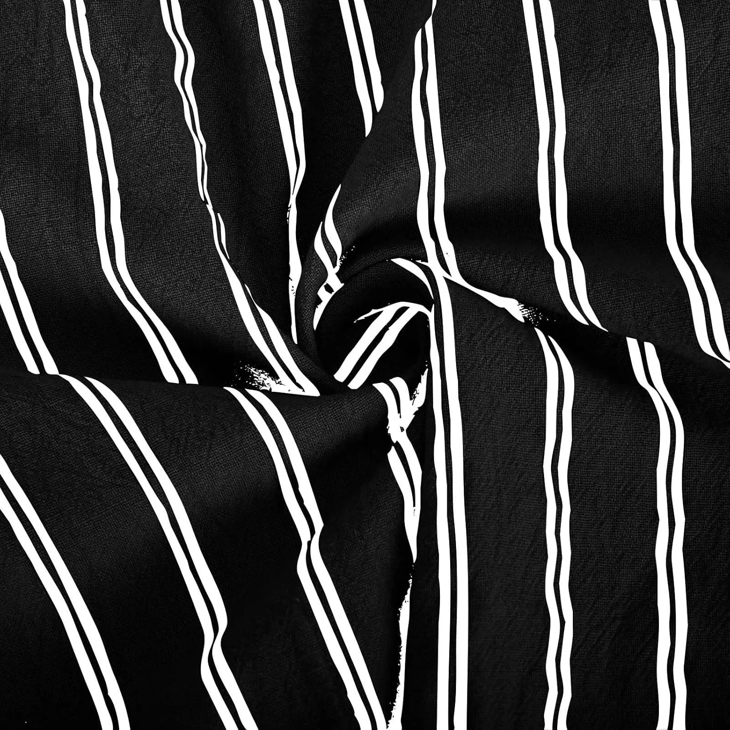 Womens Linen Stripe Pants Summer Boho Pants for 2024 Straight Leg Pants Elastic Waist Pants Loose Fitting Pants