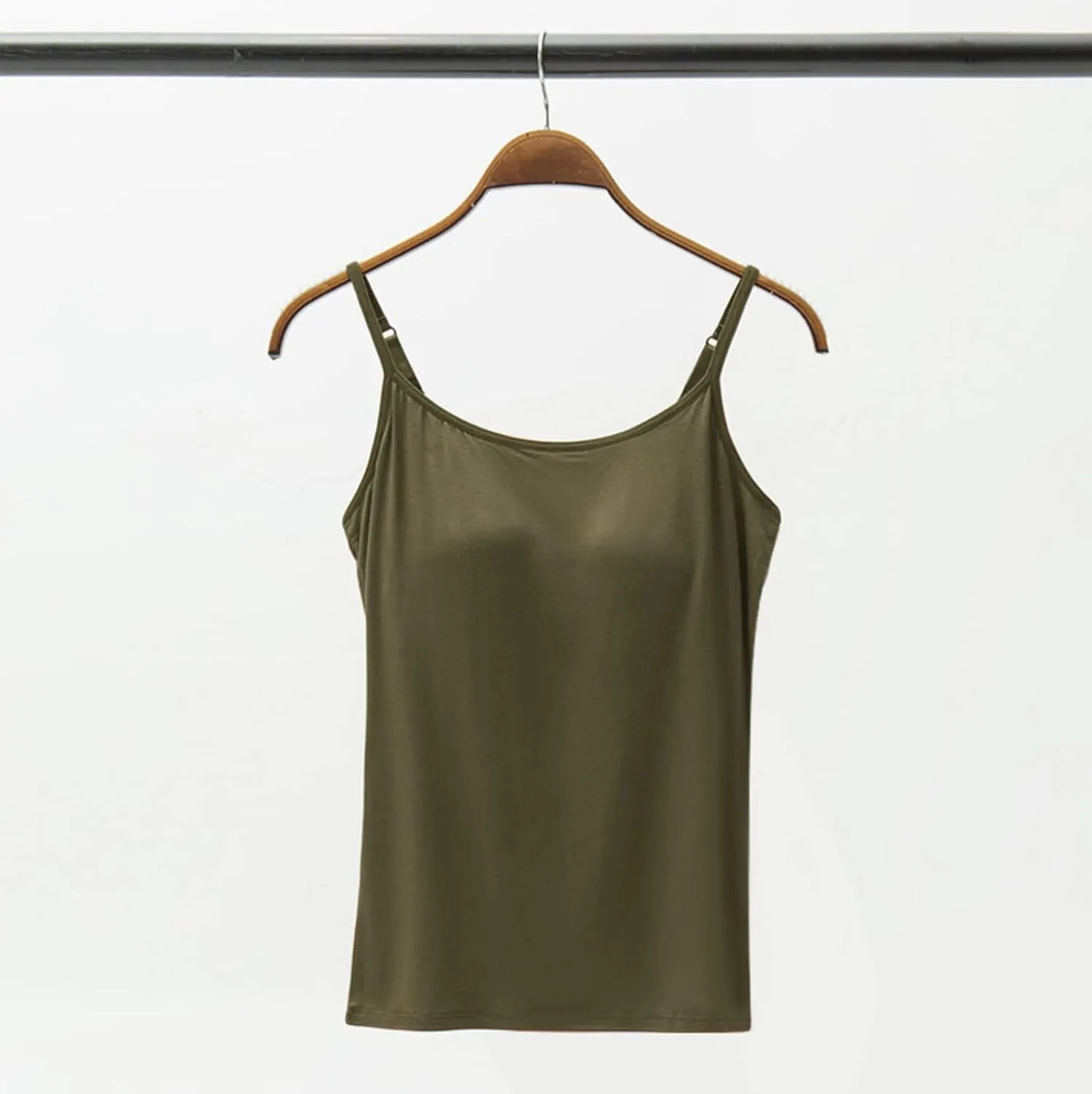 Womens Seamless Adjustable Camisole Built in Shelf Bra Summer Cotton Layering Casual Undershirts Yoga Gym Outfits Tops