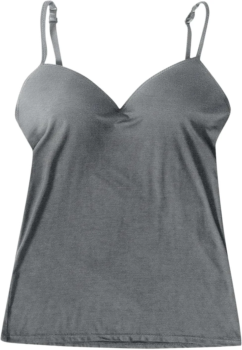 Women's Shelf Bra Camisoles Tops Adjustable Strap Cami Tank Workout Yoga Shirts Cotton Layering Undershirts