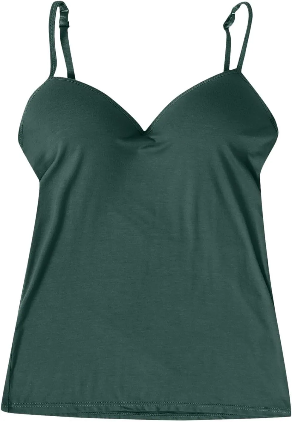 Women's Shelf Bra Camisoles Tops Spaghetti Strap Cami Tank Seamless Cotton Layering Undershirts