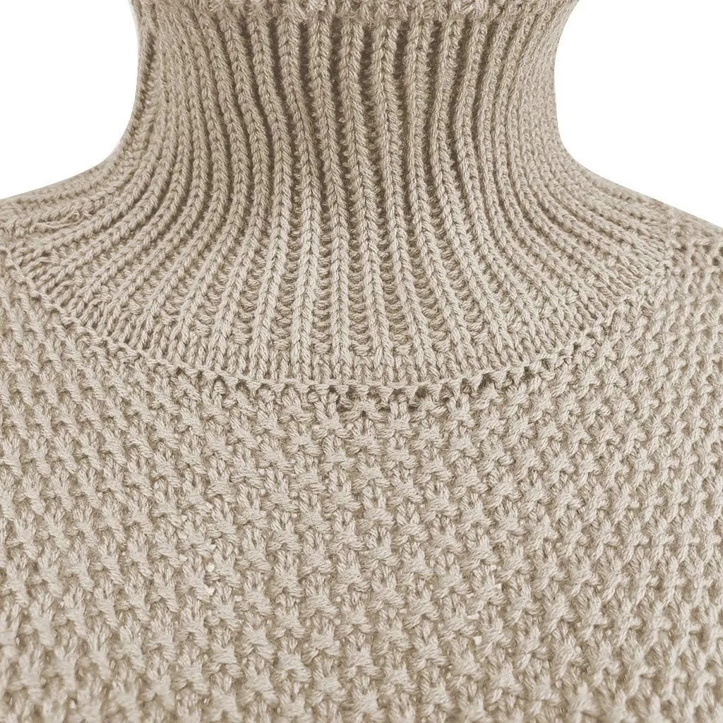 Women's Sweater Oversize Casual Solid Turtleneck Chunky Knit Long Sleeve Tops Trendy Pullover Jumper Thermal Shirts