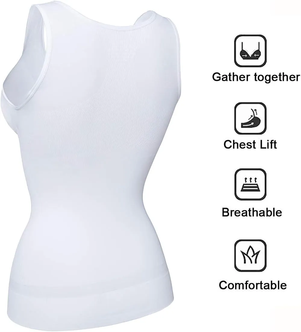 Womens Tank Tops Camisole with Built in Padded Bra Vest Cami Shelf Bra Casual Wide Strap Yoga Shirt