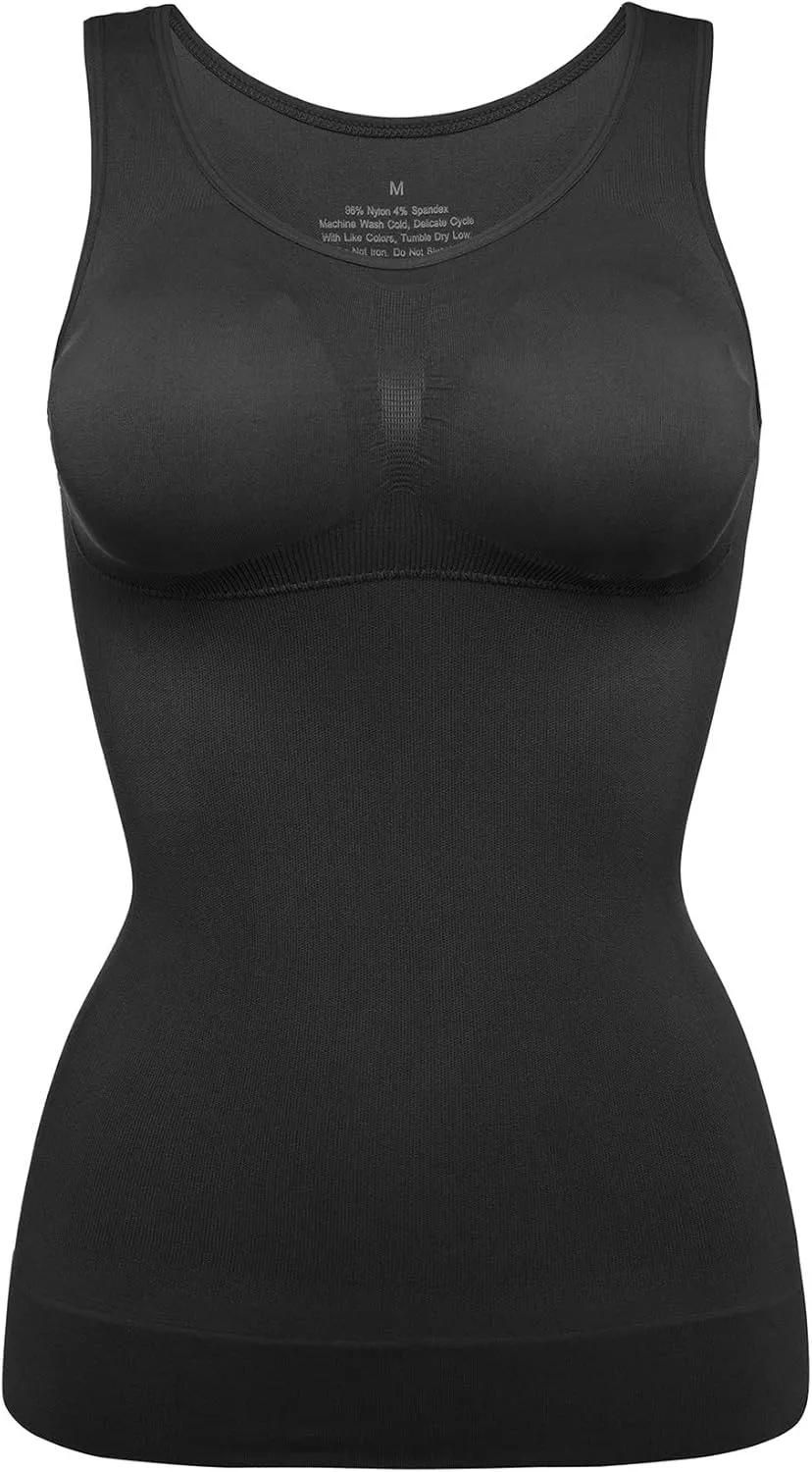 Womens Tank Tops Camisole with Built in Padded Bra Vest Cami Shelf Bra Casual Wide Strap Yoga Shirt