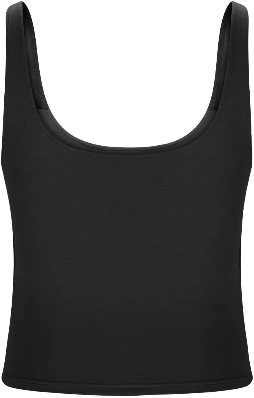 Womens Tank Tops with Built in Bra 2025 Summer Casual Sleeveless Padded Camisole Workout Yoga Basic Cami Undershirt