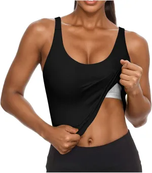 Womens Tank Tops with Built in Bra 2025 Summer Casual Sleeveless Padded Camisole Workout Yoga Basic Cami Undershirt