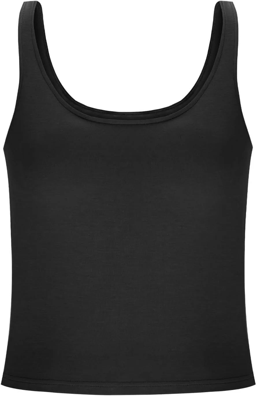Womens Tank Tops with Built in Bra 2025 Summer Casual Sleeveless Padded Camisole Workout Yoga Basic Cami Undershirt