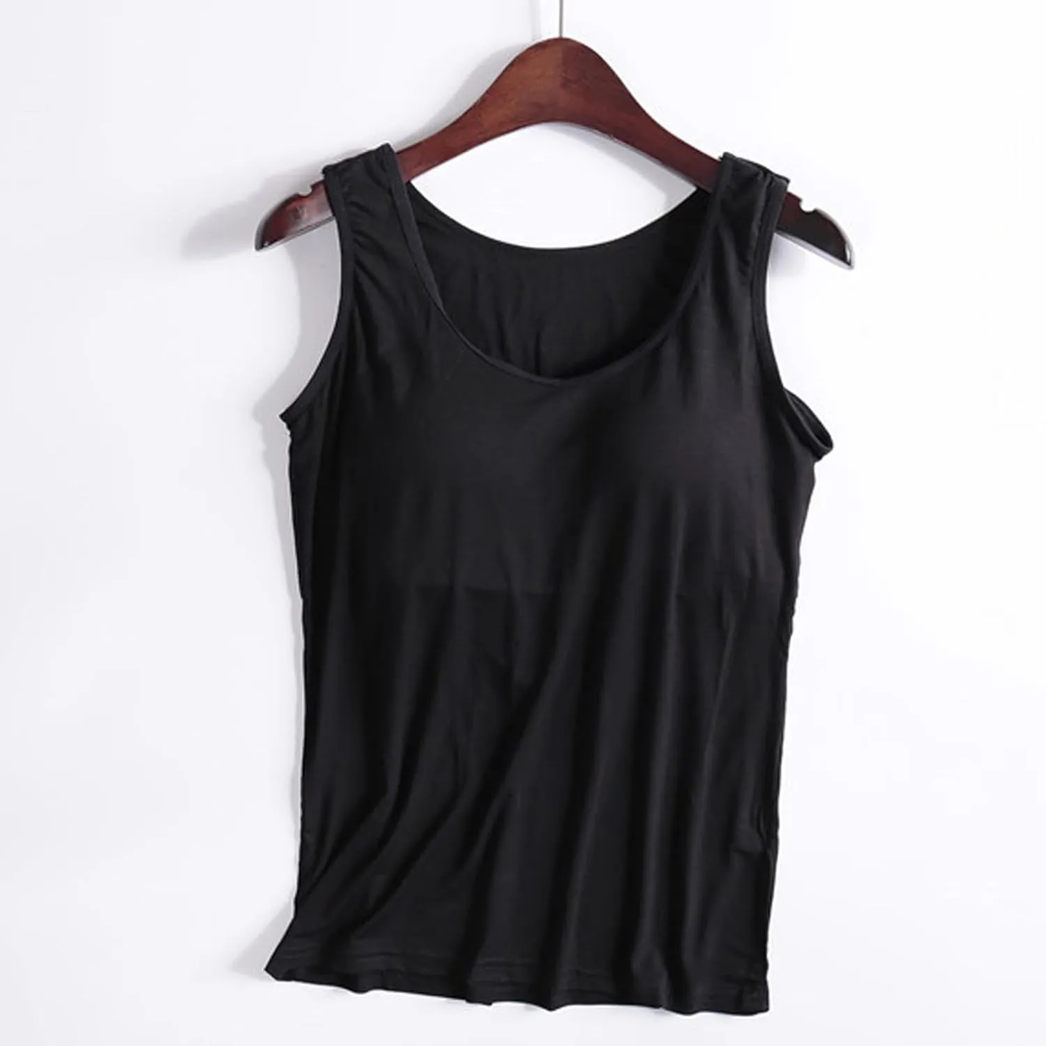 Womens Tank Tops with Built in Bra Summer Basic Padded Yoga Shirt Shelf Bras Workout Camisole Casual Modal Undershirt