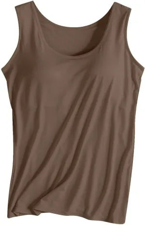 Womens Tank Tops with Built in Bras with Chest Pad Without Wearing Bra One Tank Top Sling Cotton Shelf Bra Camisoles