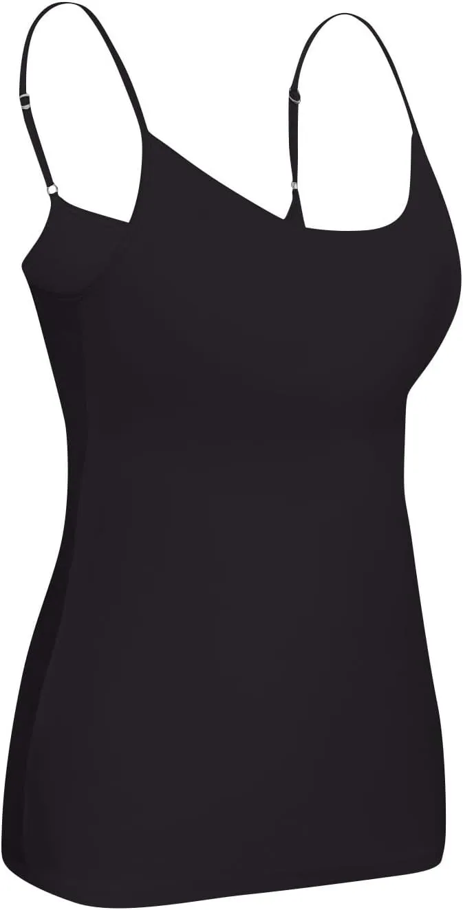 Womens Tops, Tank Top with Built in Bra 2025 Summer Spaghetti Strap Sports Camisoles Cami Sleeveless Clothes