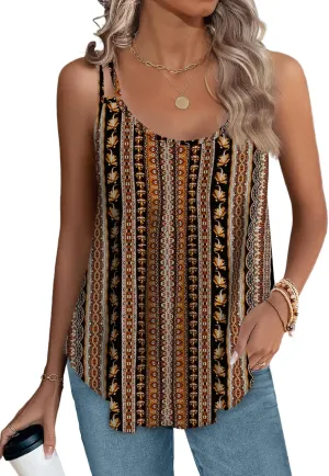 XIEERDUO Womens Tank Tops Spaghetti Strap Camisoles Eyelet Embroidery Scoop Neck Tops