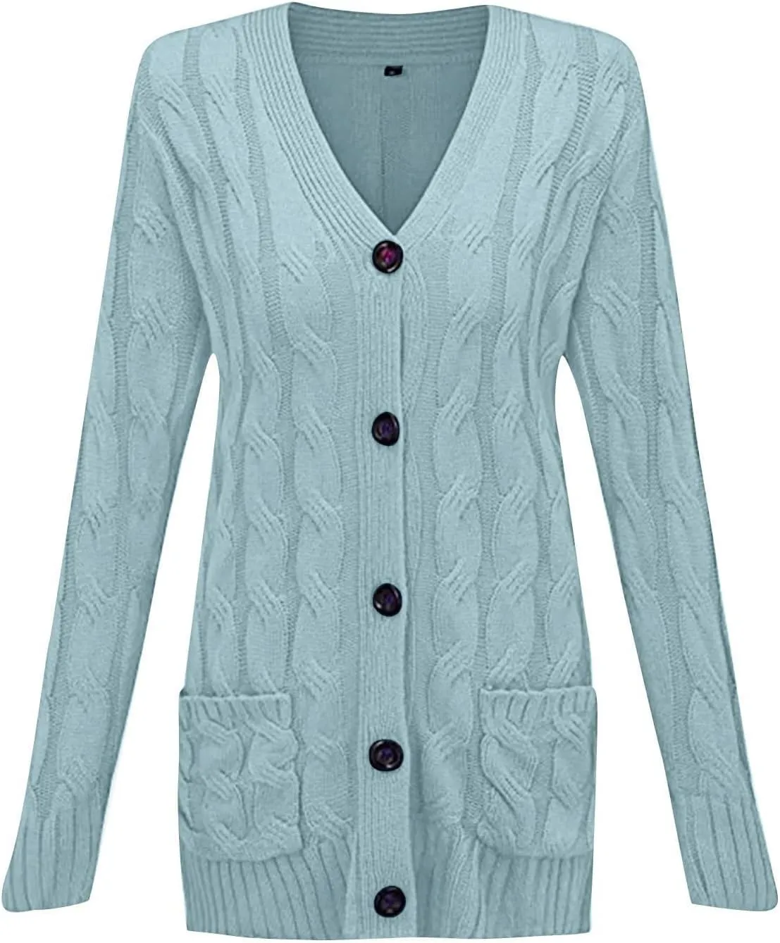 XUNRYAN Womens Sweaters Cardigan Dressy Buttons Chunky Knit Sweater Jackets Cable Knit Shawl Wraps Robes Outwear Winter Coat