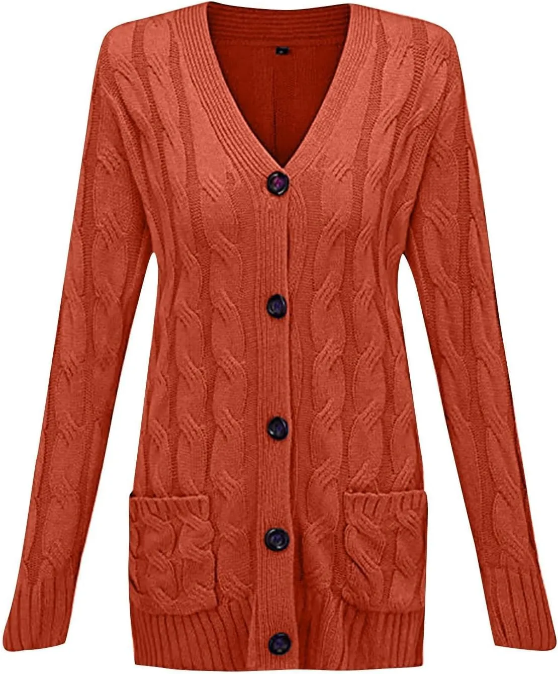 XUNRYAN Womens Sweaters Cardigan Dressy Buttons Chunky Knit Sweater Jackets Cable Knit Shawl Wraps Robes Outwear Winter Coat