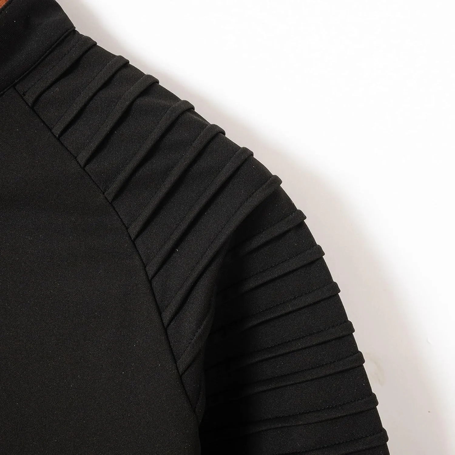 Zipper Shirts for Men's Slim Fit Shirt Casual Stretch Shoulder Pleated Zip Shirt T Shirt Pack Men Mens Shirts